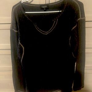 Gigio Brand top. Charcoal grey with white seams. Size medium.